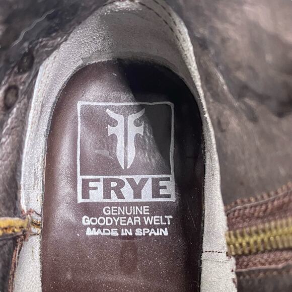 Frye Women’s Deborah Brown Distressed Studded Western Ankle Boot Size US 8 - Picture 10 of 12